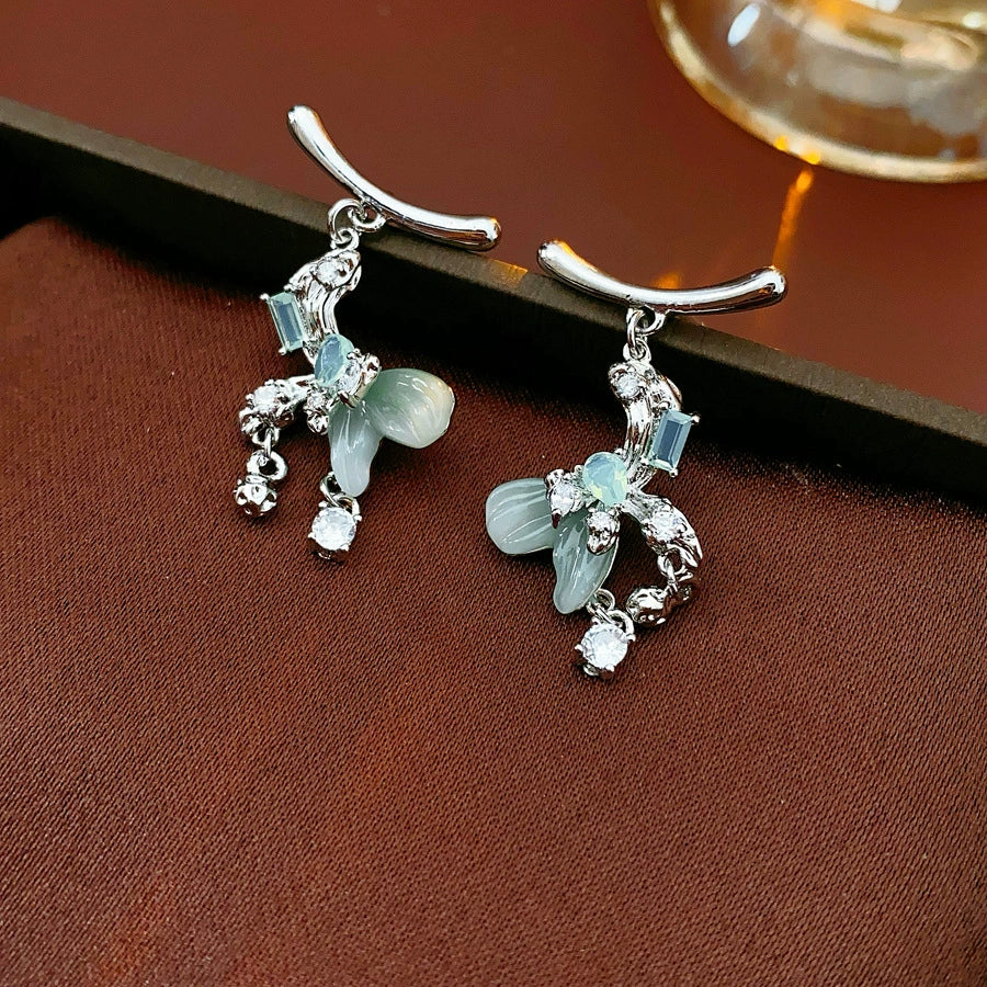 Copper Electroplated Geometric Bow Tassel Women's Earrings - Image 6