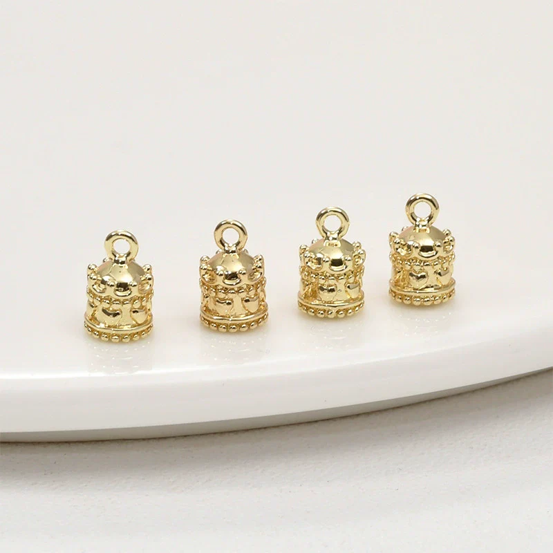 Copper Electroplated Geometric Zircon Carousel Box Jewelry Pendant Accessories - Image 6