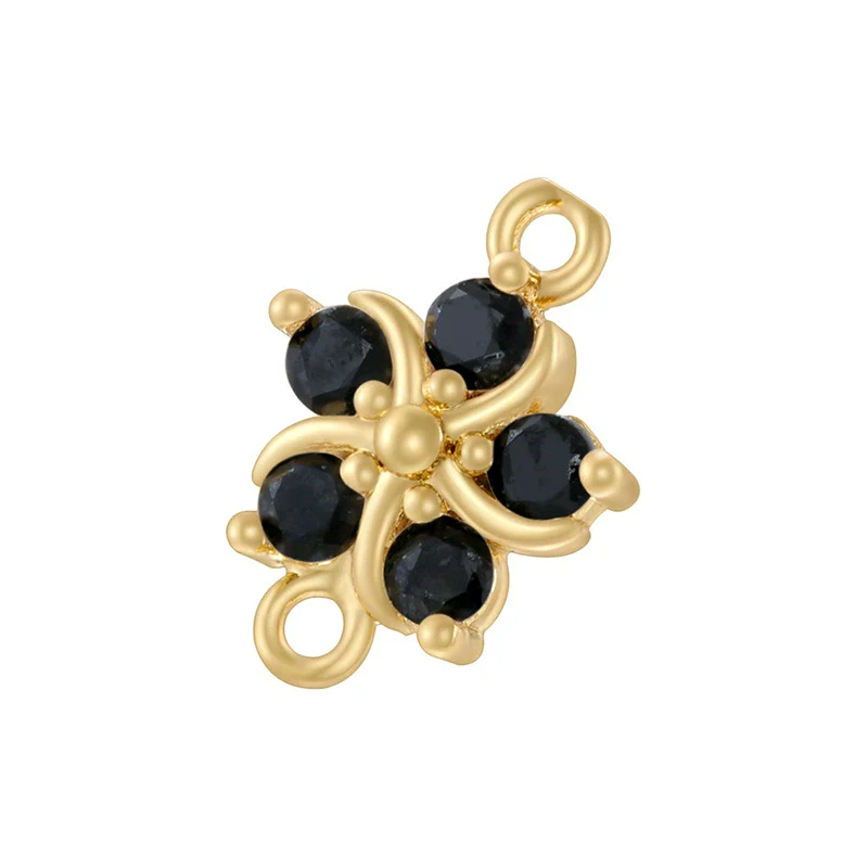 Copper Fivepetal Flower Inlaid With Colored Diamonds Bracelet - Image 5