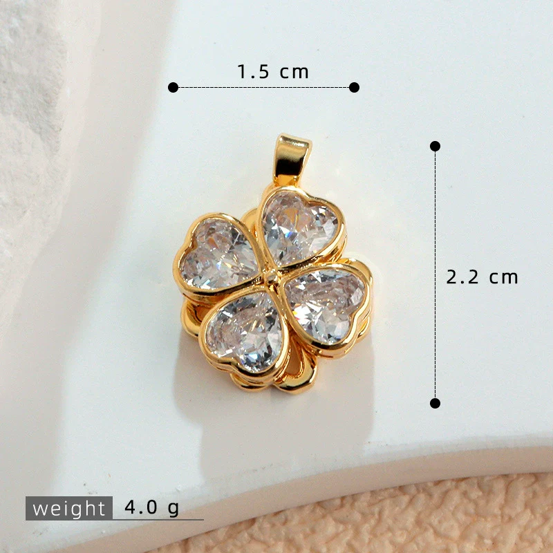 Copper Flower Rotatable Pendant Jewelry Accessories With Electroplating For Women - Image 10