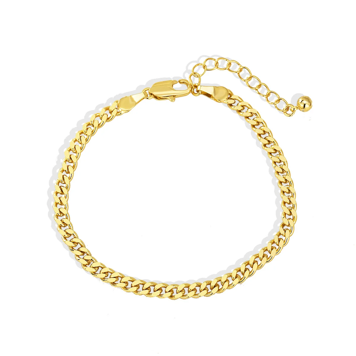Copper Gold Plated Geometric Unisex Chain Bracelet With Electroplating - Image 6