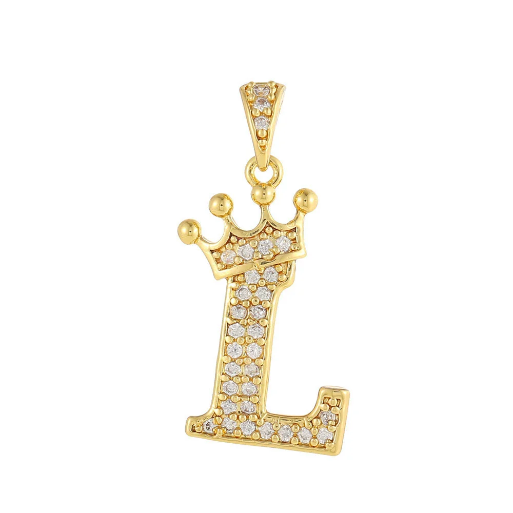 Copper Goldplated Inlaid Zircon Crown Pendant Accessories Handmade Necklace Bracelet - Image 16