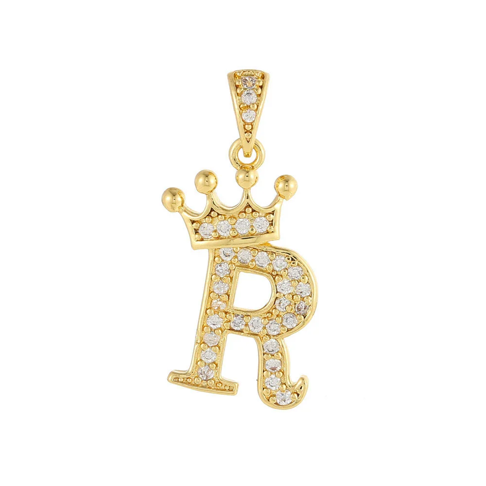 Copper Goldplated Inlaid Zircon Crown Pendant Accessories Handmade Necklace Bracelet - Image 22