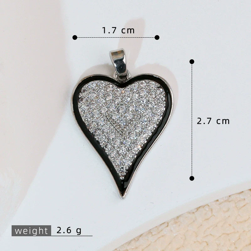 Copper Heart Shape Leopard Print Pendant Jewelry Accessories Plated With Gold - Image 10
