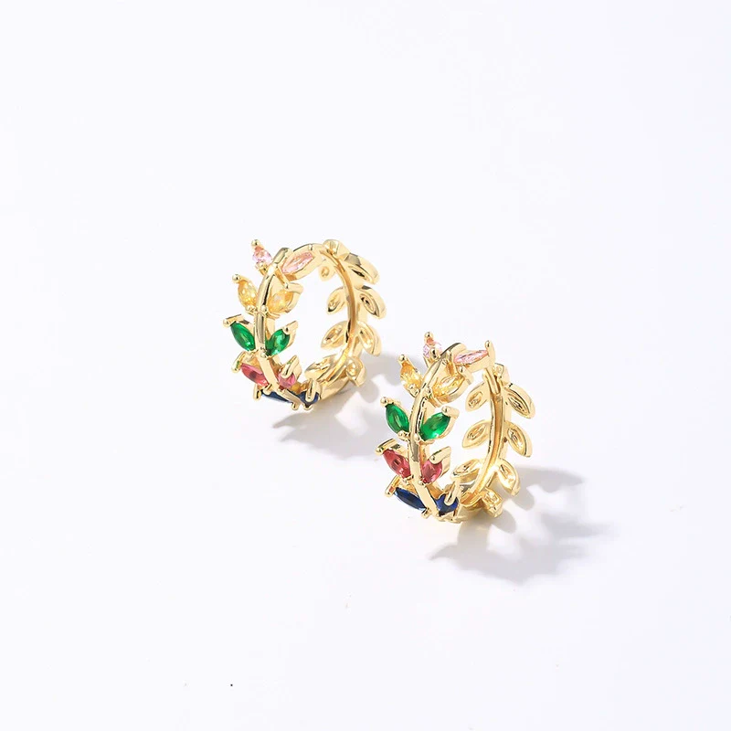Copper Hollow Diamondembedded Electroplated Women's Earring - Image 4