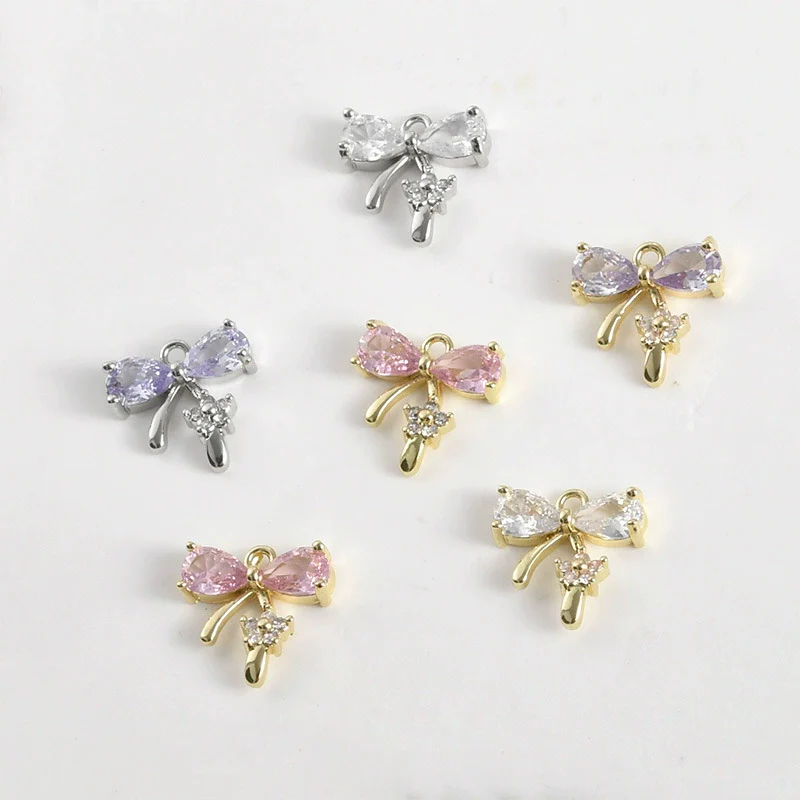 Copper Jewelry Electroplated Butterfly Flower Pendant Bracelet Necklace Earrings Accessories - Image 3