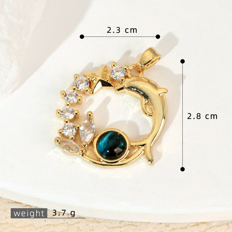 Copper Microinlaid Fantasy Planet Star Sun Moon Constellation Heart Shape Animal Zodiac Electroplated Necklace Pendant - Image 18