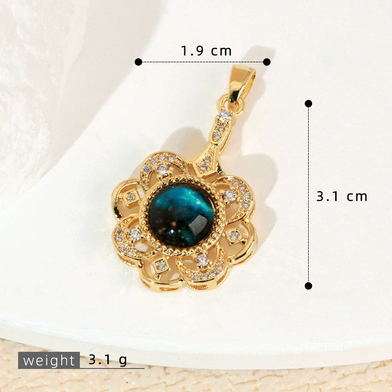 Copper Microinlaid Fantasy Planet Star Sun Moon Constellation Heart Shape Animal Zodiac Electroplated Necklace Pendant - Image 41