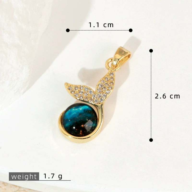 Copper Microinlaid Fantasy Planet Star Sun Moon Constellation Heart Shape Animal Zodiac Electroplated Necklace Pendant - Image 50