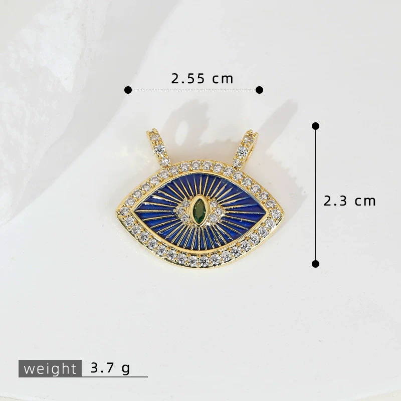 Copper Multicolor Micro Eye Pendant Jewelry Dripping Oil Treatment Women's Necklace - Image 8