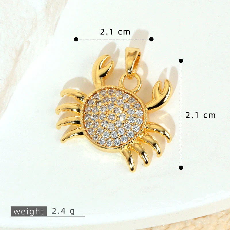 Copper Seashell Conch Crab Minimalist Animal Style Electroplated Women's Jewelry Pendant - Image 6