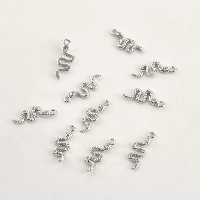 Copper Snake Pendant Electroplated Jewelry Accessories For Diy Bracelet Necklace Earring - Image 7