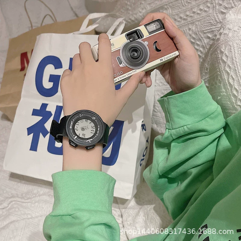 Couple Electronic Watch Plastic Case Silicone Strap Casual Trend Digital Multifunctional Luminous - Image 4