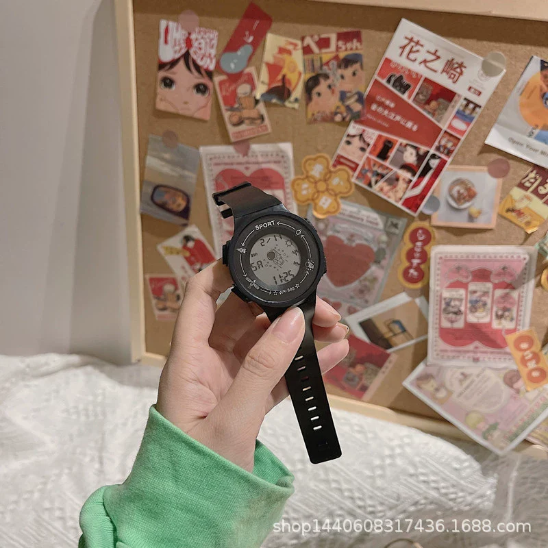 Couple Electronic Watch Plastic Case Silicone Strap Casual Trend Digital Multifunctional Luminous - Image 6