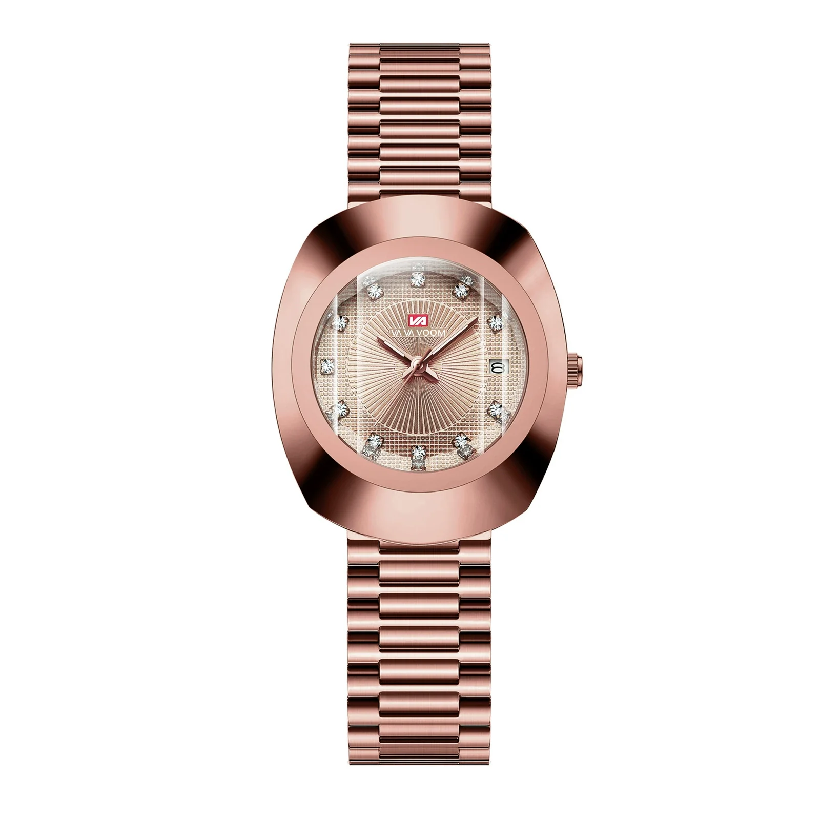Couple Quartz Watch Alloy Case Stainless Steel Strap Oval Dial Business Style Waterproof - Image 16