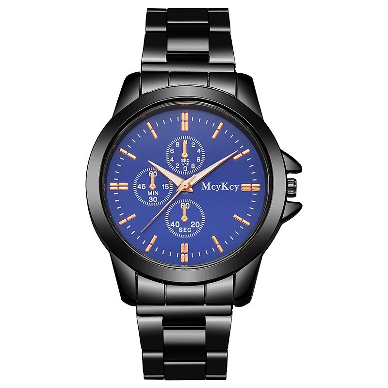 Couple Quartz Watches Alloy Case Fine Steel Strap Stainless Steel Buckle Round Dial Business Style - Image 8