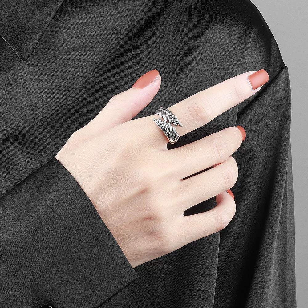 Couple Ring Angel And Devil Wings Retro Style Copper Electroplated - Image 3