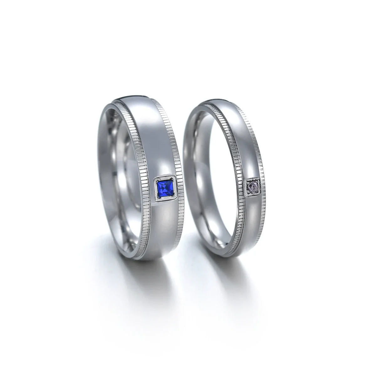 Couple Ring Titanium Steel Geometric Real Gold Inlaid Furnace Electroplated - Image 6
