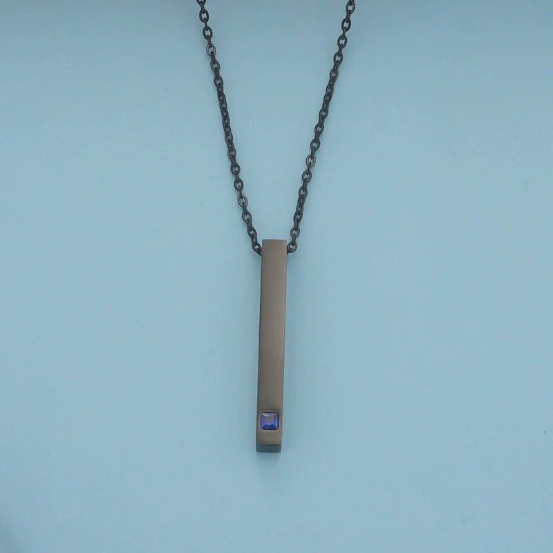 Couples Cuboid Stainless Steel Necklace With Geometric Pattern And Electroplating Treatment - Image 9