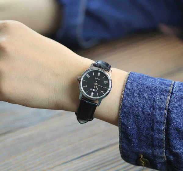 Couple's Genuine Leather And Alloy Watch Round Dial Pin Buckle Style - Image 7