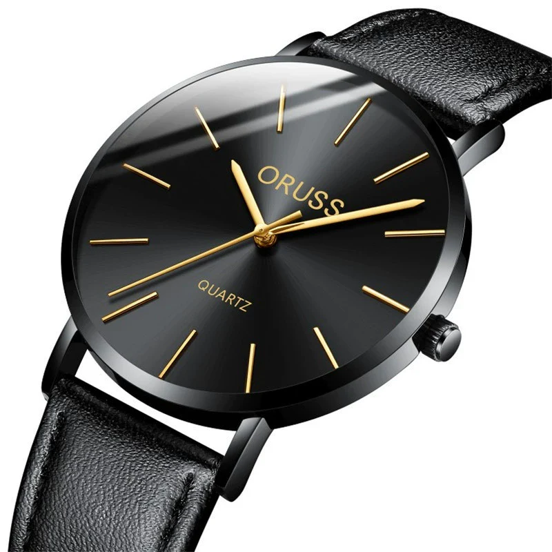 Couple's Stainless Steel And Pu Casual Waterproof Quartz Watch With Round Dial