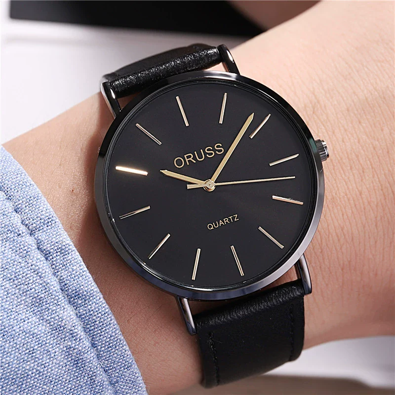 Couple's Stainless Steel And Pu Casual Waterproof Quartz Watch With Round Dial - Image 4