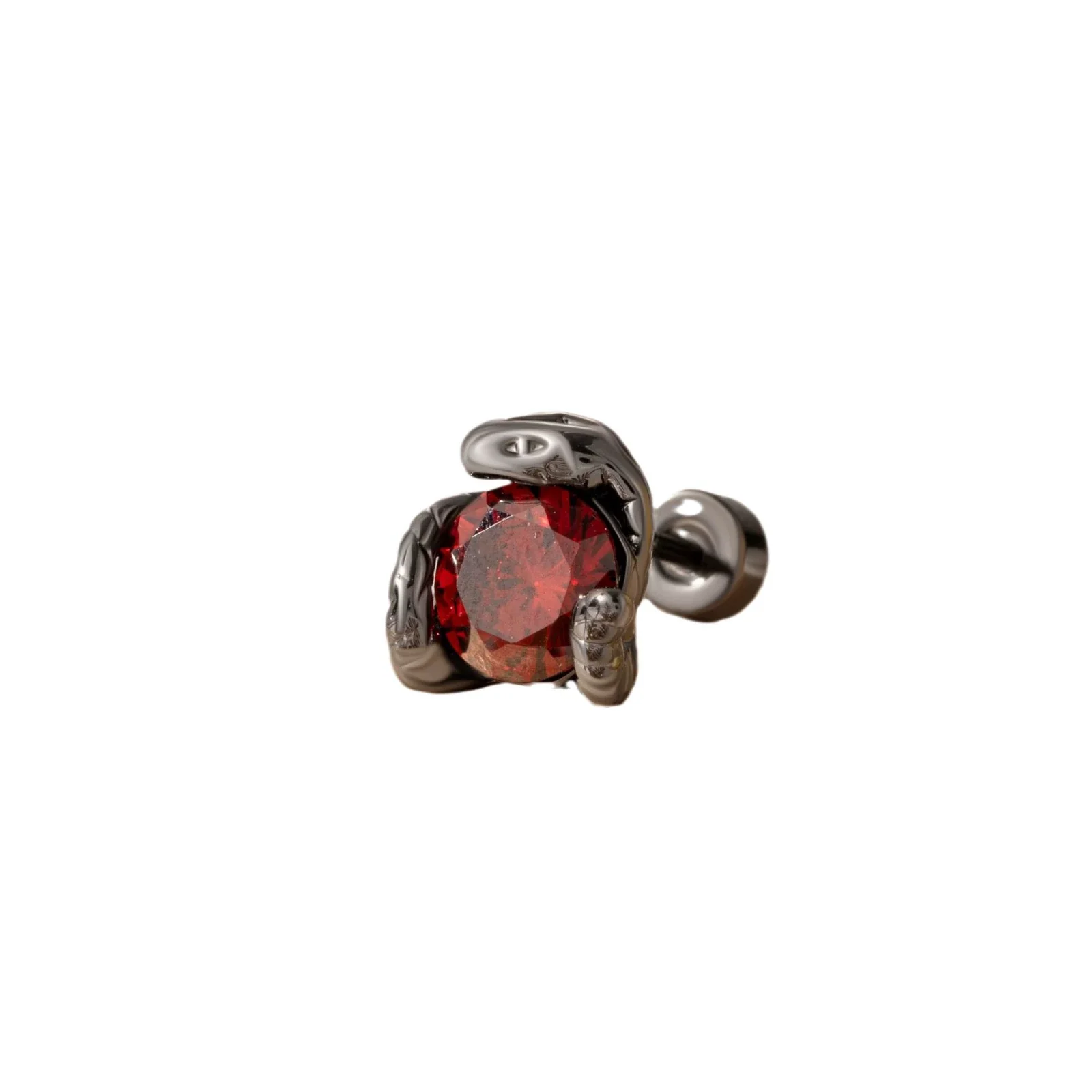Couple's Titanium Steel Inlaid Zircon Animals Zodiac Ear Nails - Image 4