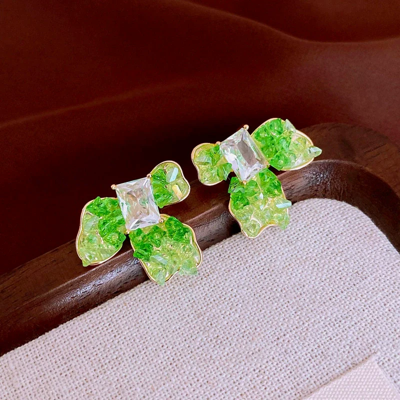 Crystal Colorful Flower Earrings Forest Style For Women - Image 11