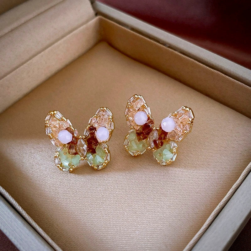 Crystal Colorful Flower Earrings Forest Style For Women - Image 12