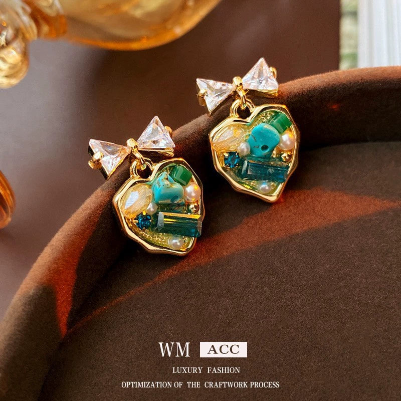Crystal Colorful Flower Earrings Forest Style For Women - Image 6