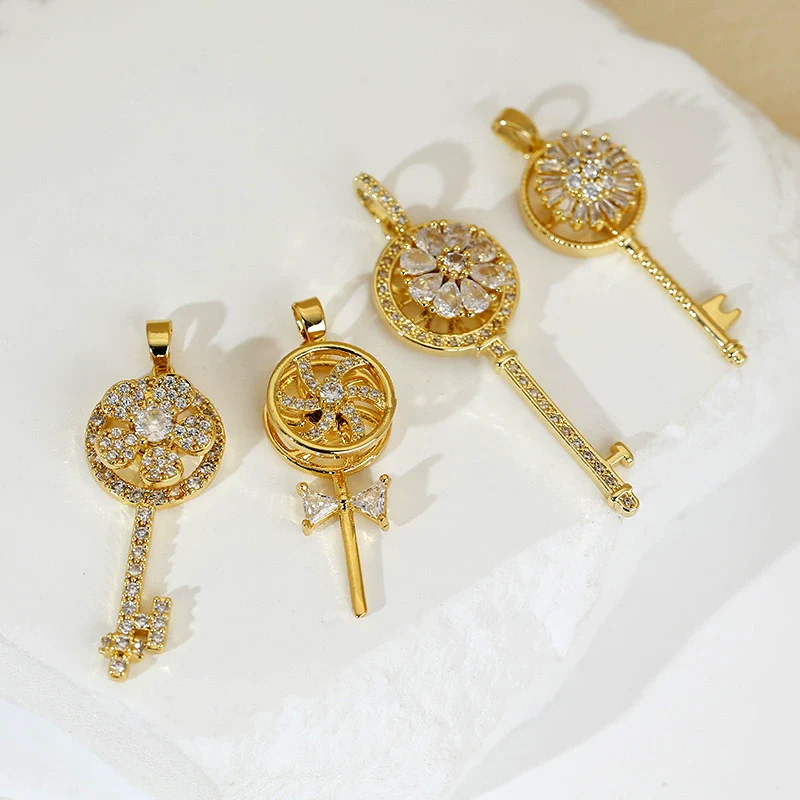 Decompression Rotary Key Jewelry Pendant Accessories Copper Electroplated Cartoon Style - Image 4