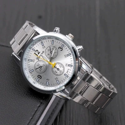 Decorative Fake Steel Band Watch Round Dial Alloy Casual Sports General Style - Image 6