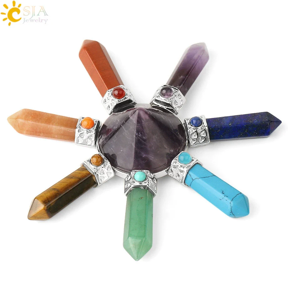 Decorative Jewelry Natural Crystal Cone Obsidian Amethyst Unisex Necklace - Image 11
