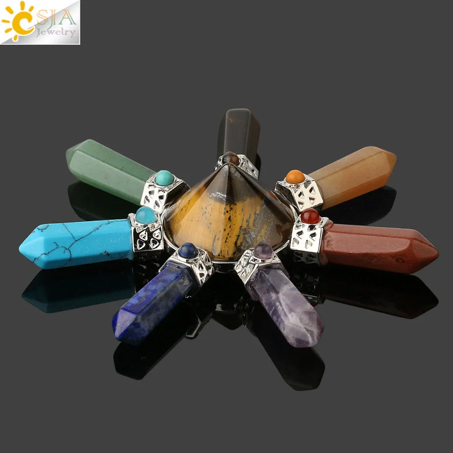 Decorative Jewelry Natural Crystal Cone Obsidian Amethyst Unisex Necklace - Image 2