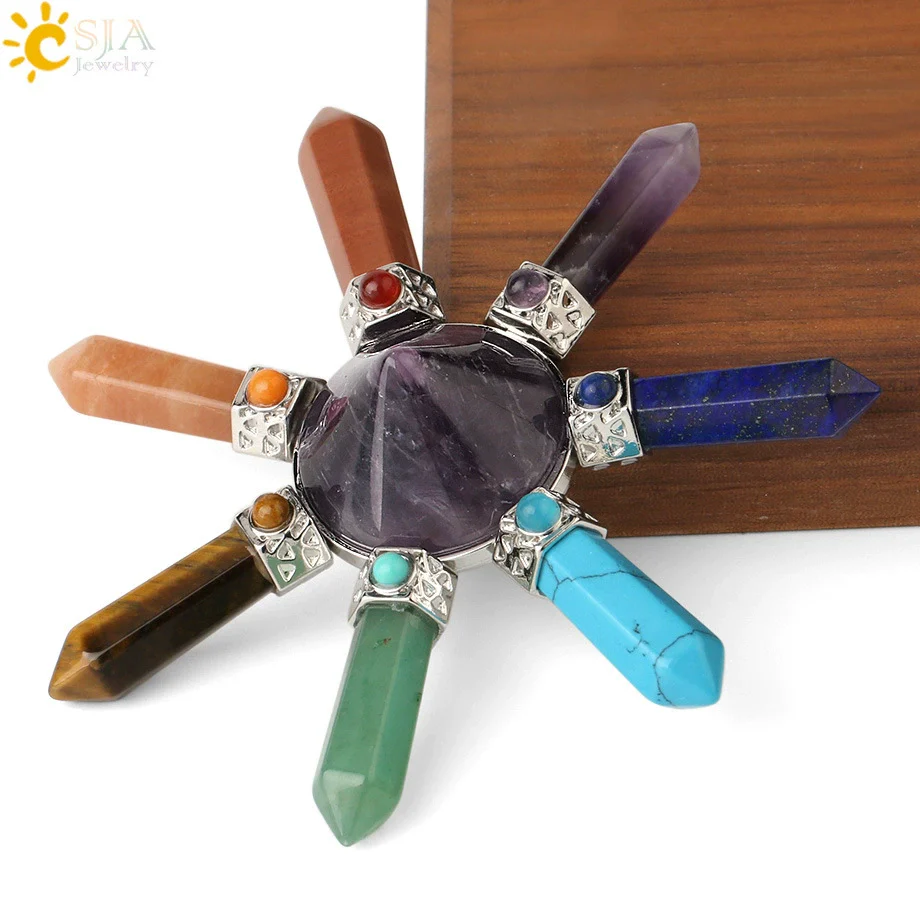 Decorative Jewelry Natural Crystal Cone Obsidian Amethyst Unisex Necklace - Image 4