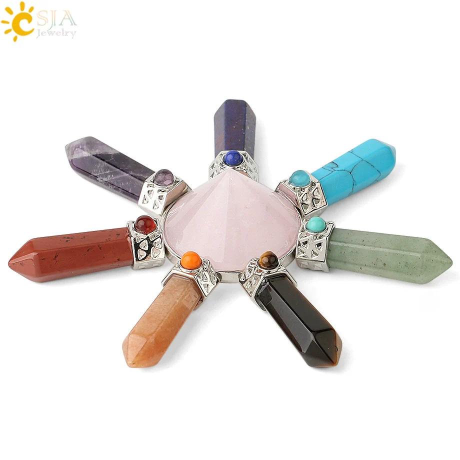 Decorative Jewelry Natural Crystal Cone Obsidian Amethyst Unisex Necklace - Image 8
