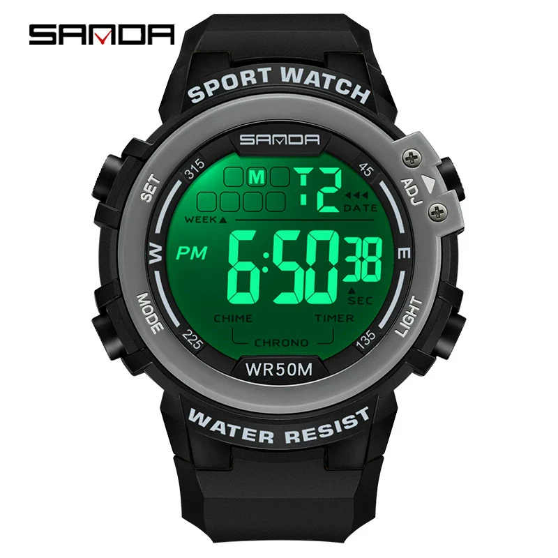 Digital Watch Multifunctional Youth Watch Fashion Trendy Luminous Student Watch Round Acrylic Mirror Abs Tpu Simple Natural - Image 5