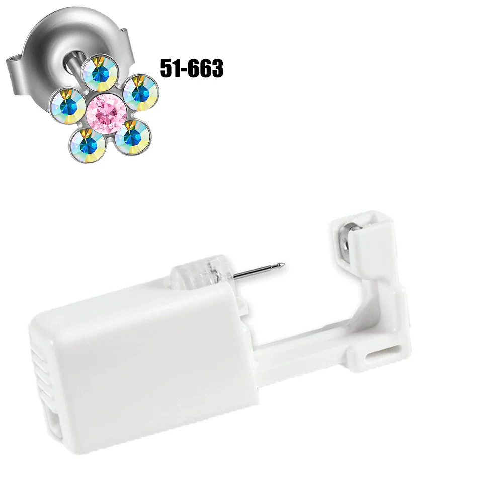 Disposable Lowpain Ear Piercing Gun 316L Stainless Steel Flower Ear Stud Simple Style Unisex - Image 18