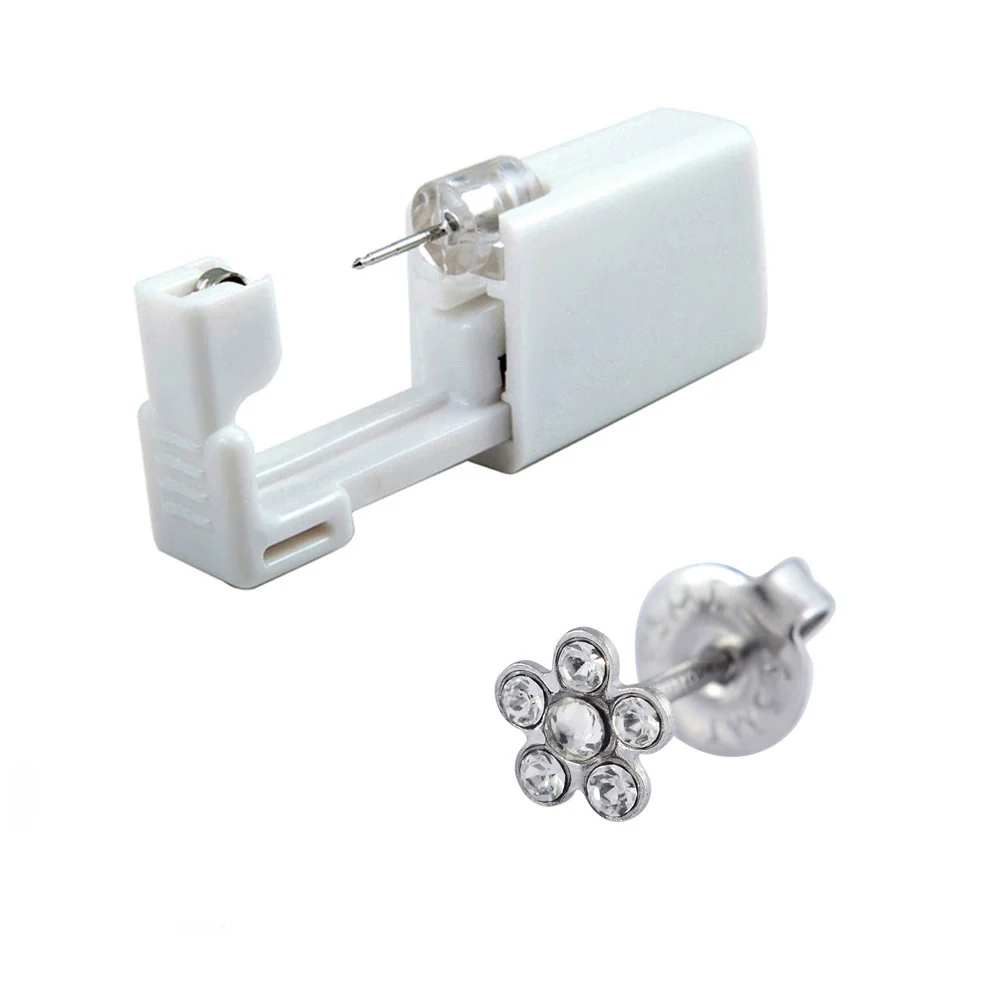 Disposable Lowpain Ear Piercing Gun 316L Stainless Steel Flower Ear Stud Simple Style Unisex - Image 4