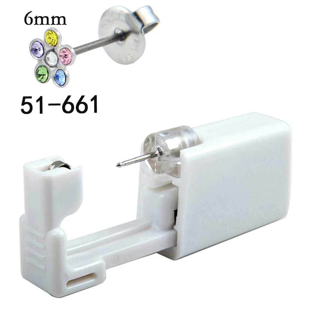 Disposable Lowpain Ear Piercing Gun 316L Stainless Steel Flower Ear Stud Simple Style Unisex - Image 5