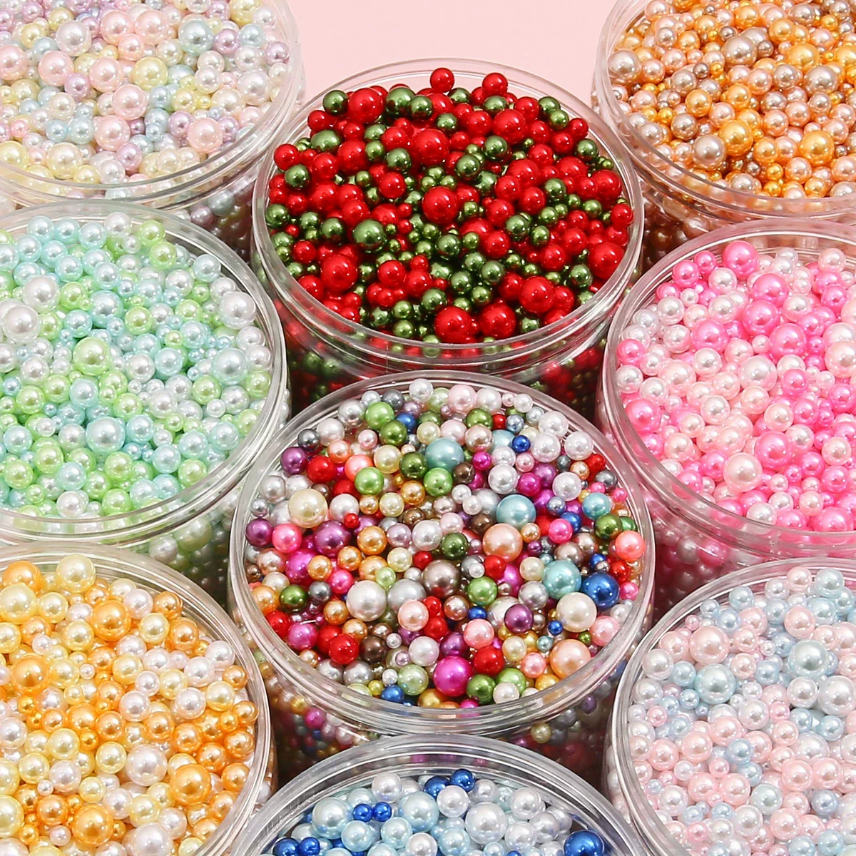 Diy Accessories Imitation Pearl Round Beads For Macaron Cosmetic Case Decorative Handmade