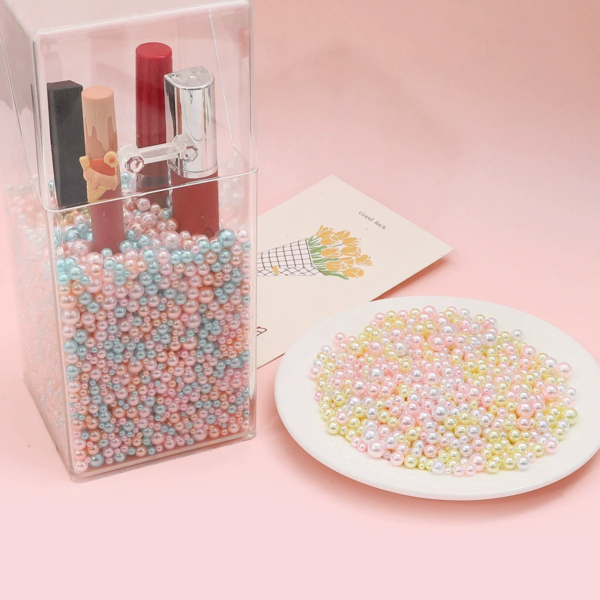 Diy Accessories Imitation Pearl Round Beads For Macaron Cosmetic Case Decorative Handmade - Image 3