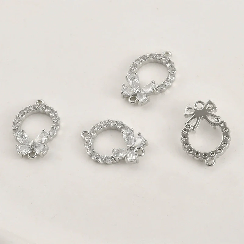 Diy Handmade Jewelry Accessories Copper Electroplated Light Luxury Style Butterfly Zircon Bracelet Necklace Earrings - Image 9