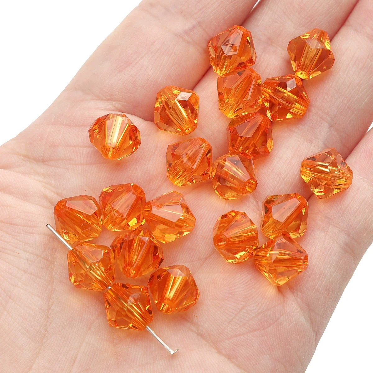 Diy Handmade Loose Beads Acrylic Material Round And Square Beads With Cut Diamond Crystal - Image 31