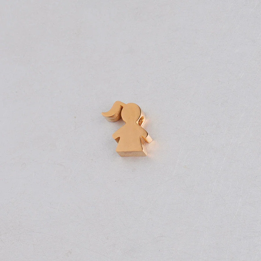 Diy Jewelry Accessories Stainless Steel Girl Small Hole Bead Family Member Pendant With Mirror Finish Polishing And Cartoon Character Figure - Image 7
