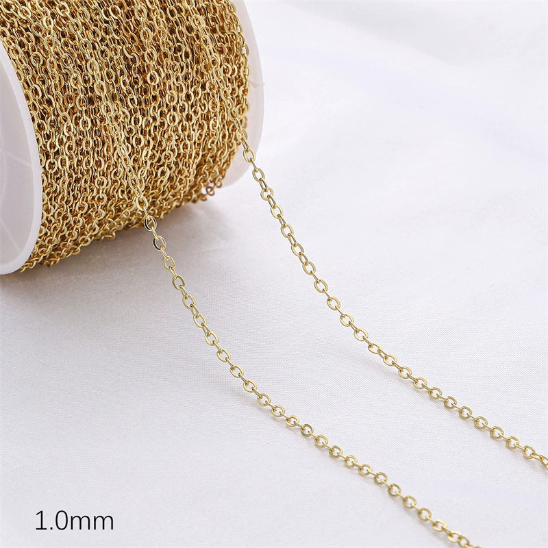 Diy Jewelry Copper Chain Handmade Personality Minimalist 14K Gold Electroplated Accessories - Image 6