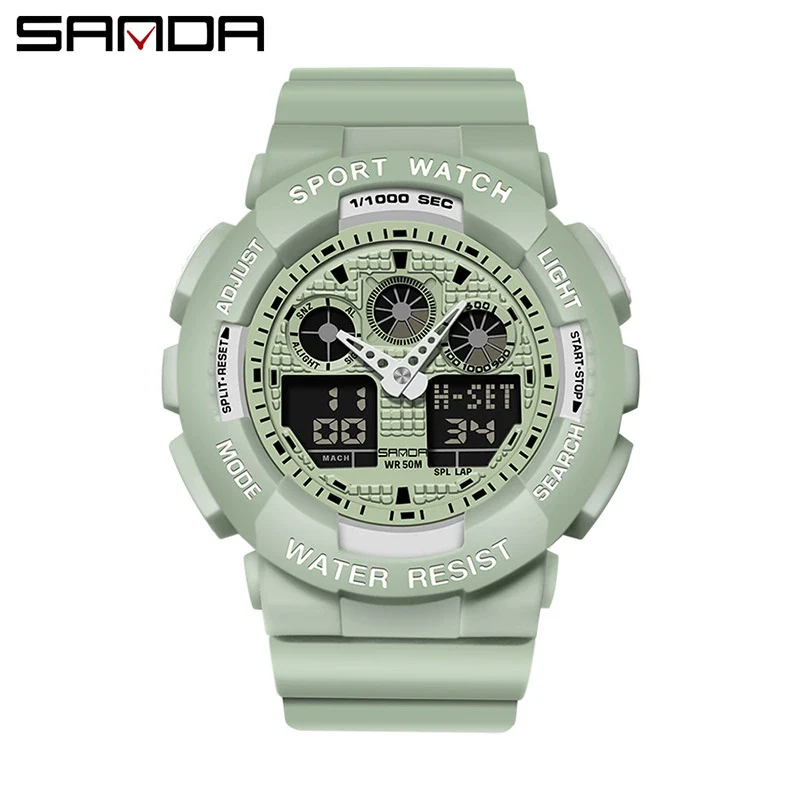 Dual Movement Electronic Resin Outdoor Leisure Sports Waterproof Round Dial Youth Watch - Image 17