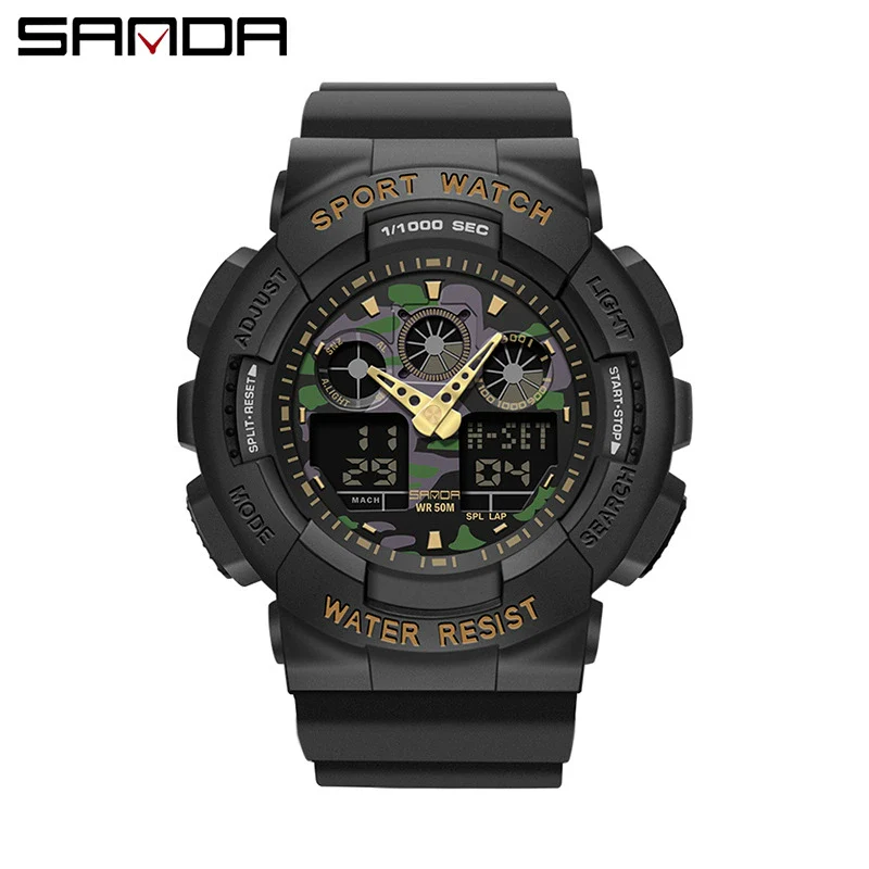 Dual Movement Electronic Resin Outdoor Leisure Sports Waterproof Round Dial Youth Watch - Image 21