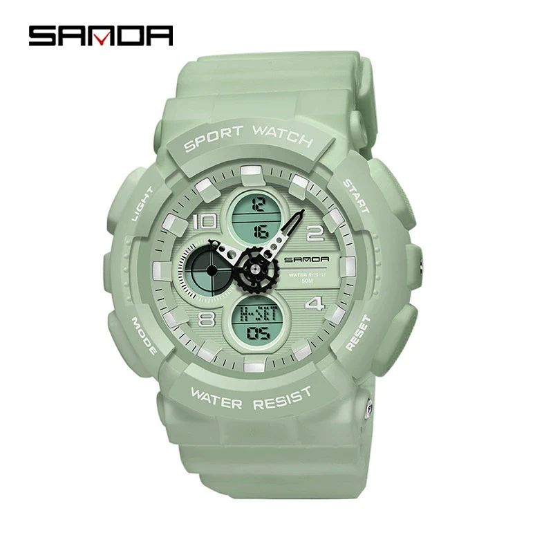 Dual Movement Electronic Resin Outdoor Leisure Sports Waterproof Round Dial Youth Watch - Image 6