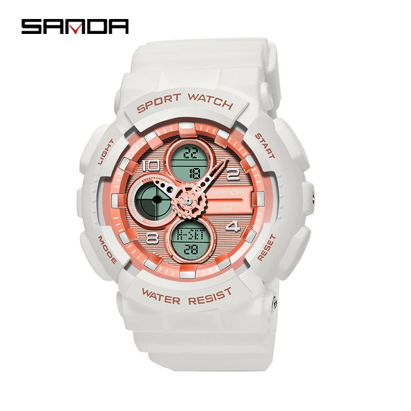 Dual Movement Electronic Resin Outdoor Leisure Sports Waterproof Round Dial Youth Watch - Image 7